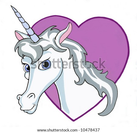 Unicorn heart/hand drawn cartoon unicorn