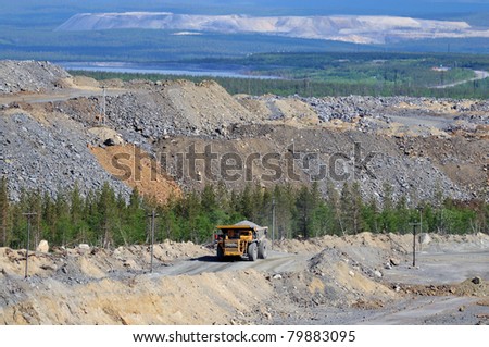 Open-pit mine with Dump Truck.