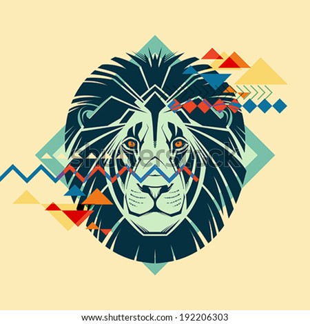 Colorful portrait of a lion Creative illustration Colorful portrait of a lion Creative illustration