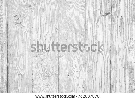 White wood texture background of distressed pine wood with knots. Natural white wooden texture wallpaper. Grayscale abstract background. Gray image of burnt wood. White wooden table top view.