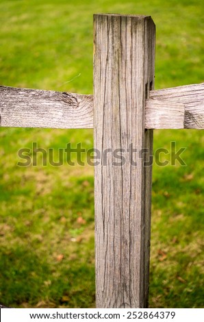 wooden fence - vertical photograph of a section of wooden fence