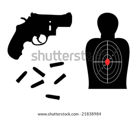 357 magnum ammo. stock vector : 357 Magnum with target and ammo