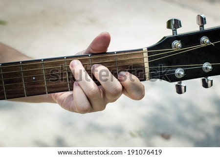 chord on an acoustic guitar, C position on a classical guitar