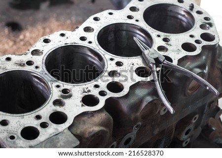 cylinder block of truck engine