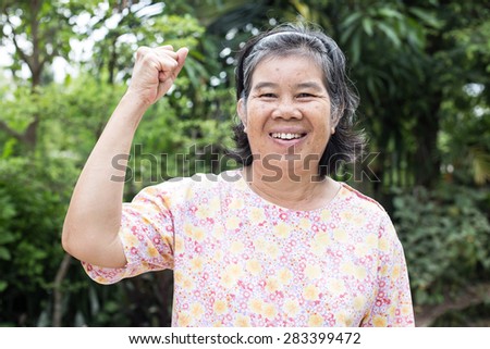 Health is the #1 priority, beautiful smiling woman with wrinkles,asian old woman,thailand