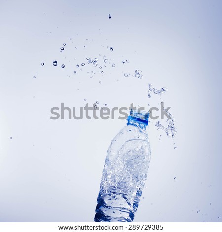 Water Splash, Water bottle splash on white background