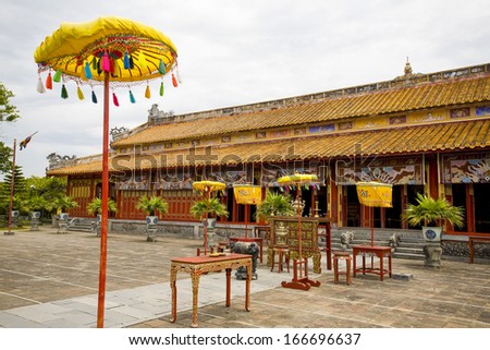17 JUNE 2011 - HUE, VIETNAM - The To Mieu Pagoda inside the palace of the Hue citadel, on 17 June 2011, in Hue, Vietnam