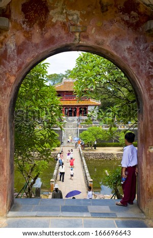 8 JUNE 2011 - HUE, VIETNAM - Gateway at Minh Mang Tomb, on 8 June 2011, near Hue, Vietnam