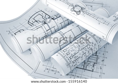 A picture of several design drawings which depict engineering solutions/Project drawings