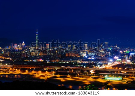 Night view of Taipei city