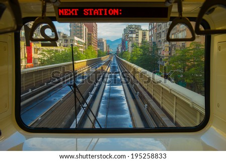 view from the window of metro