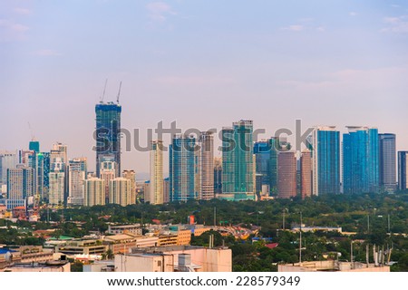 skyline of manila city, philippines