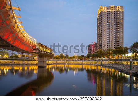 heart of Love River in Kaohsiung City at night
