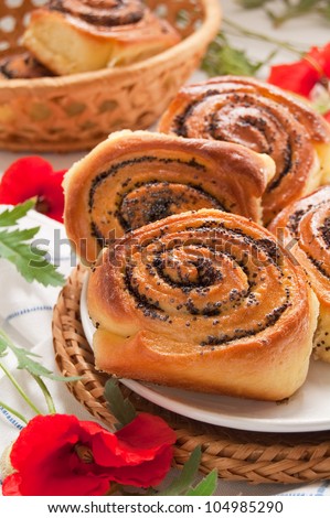Buns with poppy seeds. Russian national food