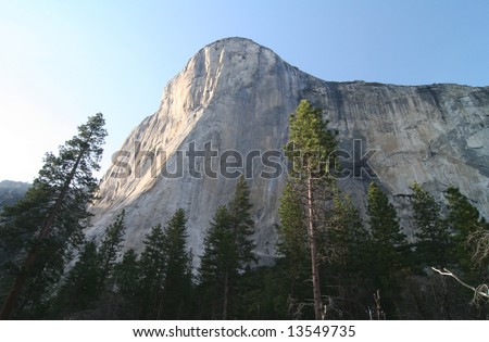 Famous natural landmark destination El Capitan, one of the magnificent mountains in Yosemite. Yosemite national park. California. USA