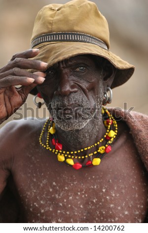 KENYA - UNKNOWN: An older man poses for a portrait in this undated image taken in Kenya