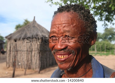NAMIBIA - UNKNOWN: An unidentified older man smiles in this undated image taken in Namibia.