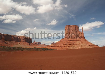Cloudscape over the famous rock formations in Monument Valley. Arizona/Utah State line. USA