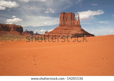 Cloudscape over the famous rock formations in Monument Valley. Arizona/Utah State line. USA