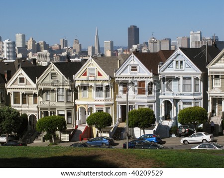 Victorian architecture style in San Francisco. USA