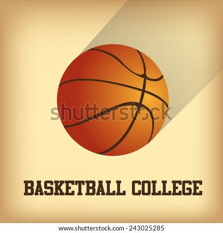 an isolated basketball ball and text on a colored background