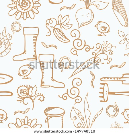 vector seamless pattern on country life