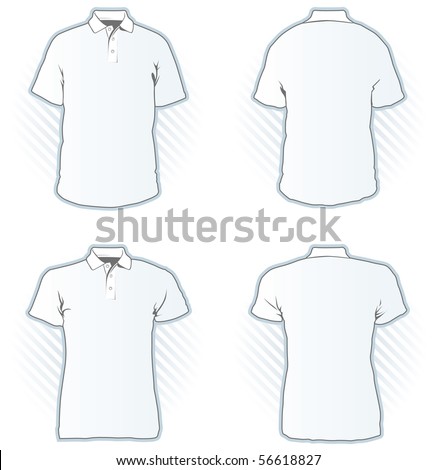 polo shirt template back. stock vector : Polo shirt