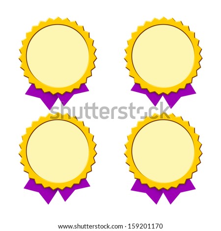Medals with a place for the text and ribbons