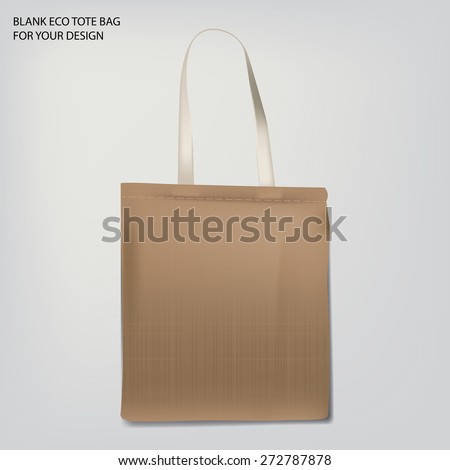 Blank Brown Eco Tote Bag. Template For Your Design Stock Vector