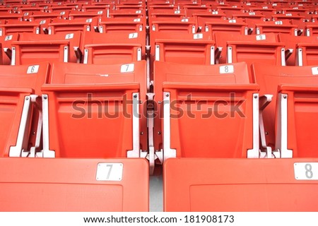 Red seat in stadium for watching the match