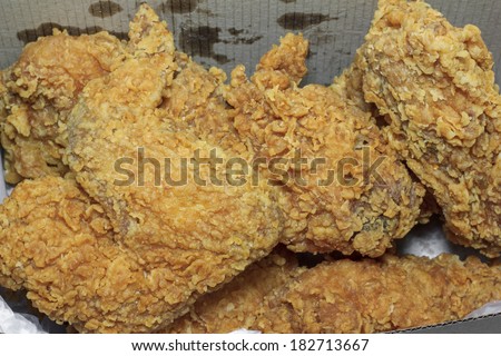 Plenty fried chicken in box ready to eat