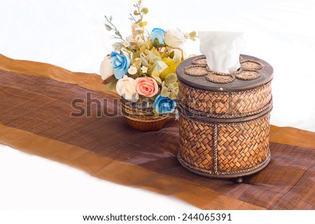 Spa accessories and tissues box.