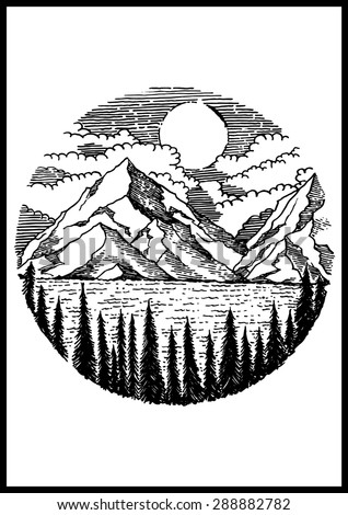 Nature Mountain vector illustration