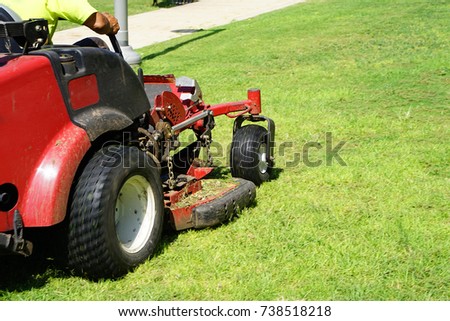Auto Lawn Mower. Lawn Care. Riding Mower. Grass