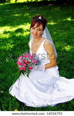 Photo of the beautiful bride in the wedding day