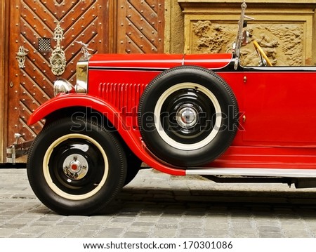 Red vintage rarity car
