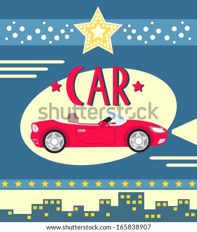 Vintage car poster illustration