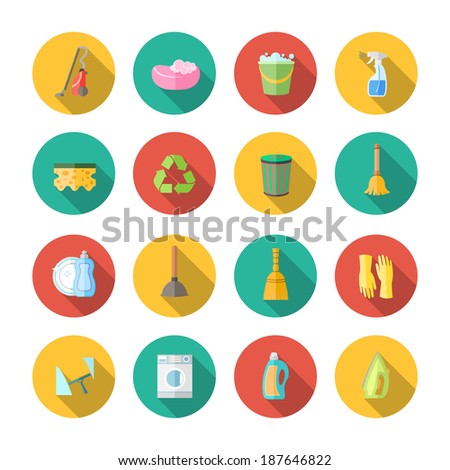 Cleaning dusting and sanitation icons set of can bucket spray plunger isolated vector illustration Cleaning dusting and sanitation icons set of can bucket spray plunger isolated vector illustration