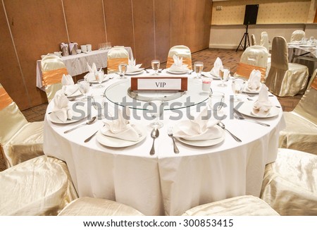 Table in the restaurant for VIP