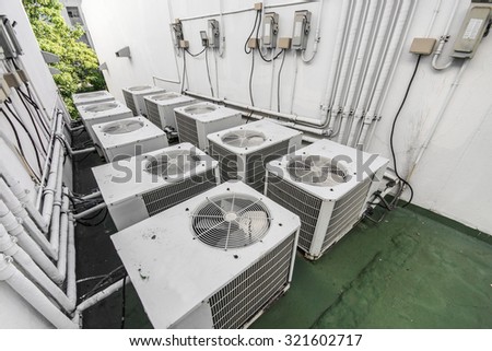air ventilation system on the roof of the building