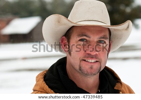 Handsome man in cowboy hat