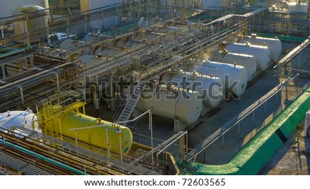 Chemical storage tanks and associated piping