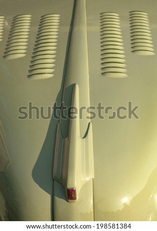 Trosa Sweden, June 5, 2014 veteran car meeting. FORD SUPER DE LUXE COUPE, model year 1946.