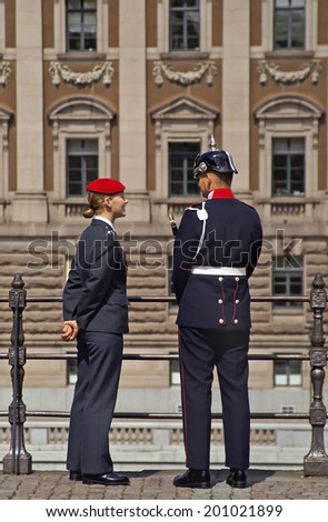 Stockholm Sweden, 25 July 2007. Two members of the the arm Band.