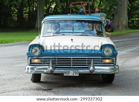 TROSA SWEDEN Juli 16 2015 veteran car meeting. FORD RANCHEN Model year 1957.