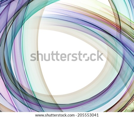 Abstract circular composition with colored lines and gradients on white background.