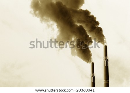 Scary image of power plant's emissions