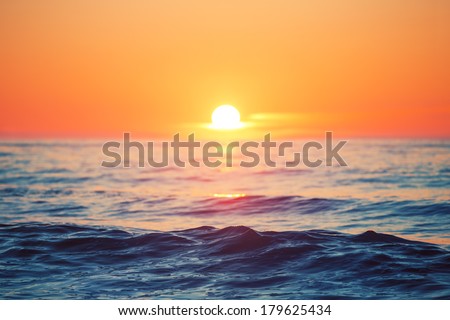 Beautiful sunrise over the horizon,