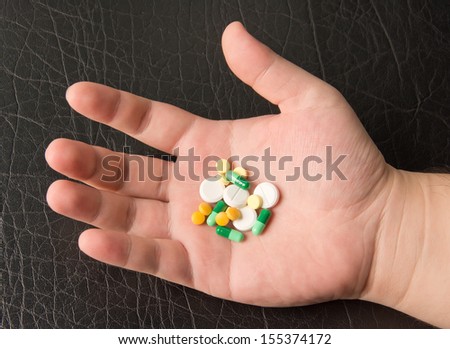 medicine on hand, ready for eat
