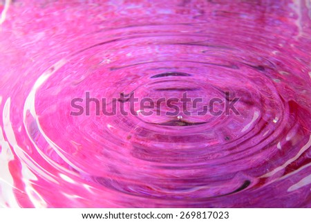 pink water reflection and water drop for background